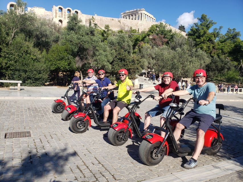 Athens: Award-Winning Acropolis Guided e-Scooter Tour - Entering Acropolis viewing mode: fast photo stops, big payoff
