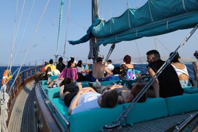 Athens cruise: Agistri, Moni/Metopi, Aegina with lunch & drinks - Agistri Island for Photos and a Bike Ride in 60 Minutes