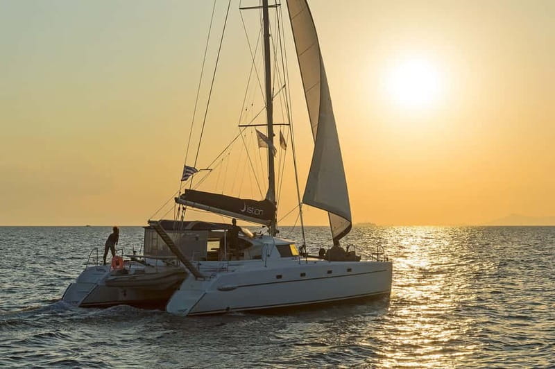 Athens: Half-Day Sunset Catamaran Cruise with Meal & Drinks - The 4 Hours Unfold Like a Sunset Timeline