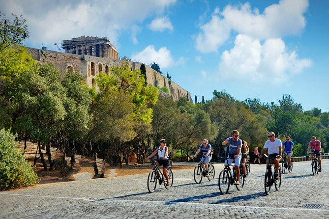 Athens Scenic Bike Tour with an Electric or a Regular Bike - Arch of Hadrian and Presidential guards: finishing strong near the end of the ride