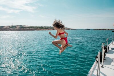 Sail the Athenian Coastline on a Catamaran with Meal & Wine - Vouliagmeni Bay: second swim stop with premium coastline views